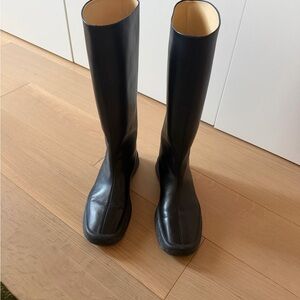 The Row Black Town Knee-High Leather Boots